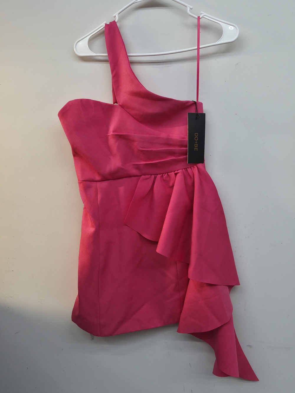 DO+BE Hot Pink Asymmetric One-Shoulder Ruffle Dress - Girls
